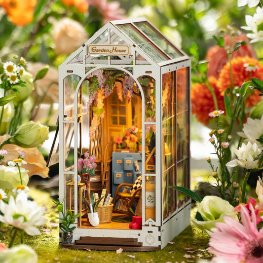 Casa de jardín miniatura - Soporte para librería